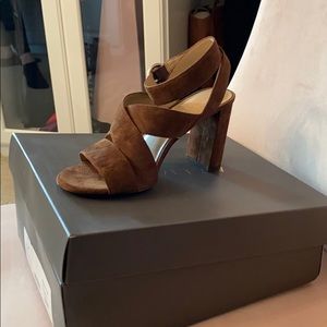 Brand New Brown suede block heels